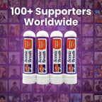 Four Scenic Breath products with a collage of people in the background and text '100+ Supporters Worldwide'.